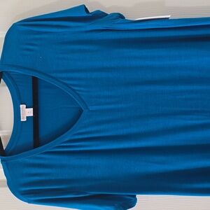 AMBRIELLE BRAND WOMEN'S ROYAL BLUE V-NECK SLEEP SHIRT SIZE XL